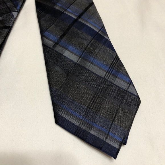 Mens Neck Tie Kenneth Cole Men’s Warehouse Blue and Gray NEW!! WITH TAG - Picture 2 of 6